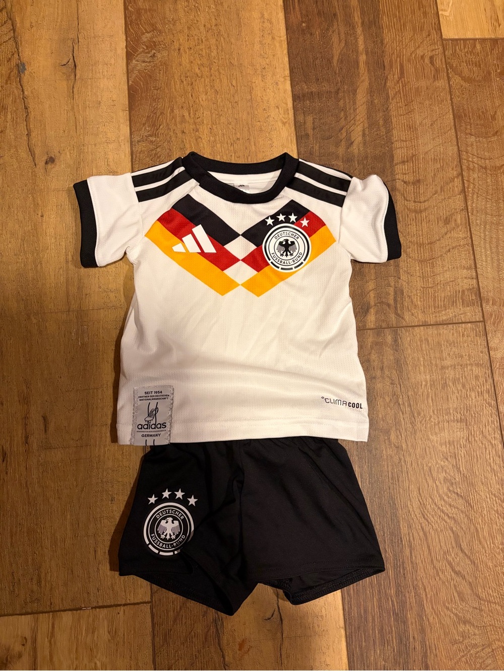 adidas Kids Germany Soccer Top & Shorts - White, Black, Red, Yellow